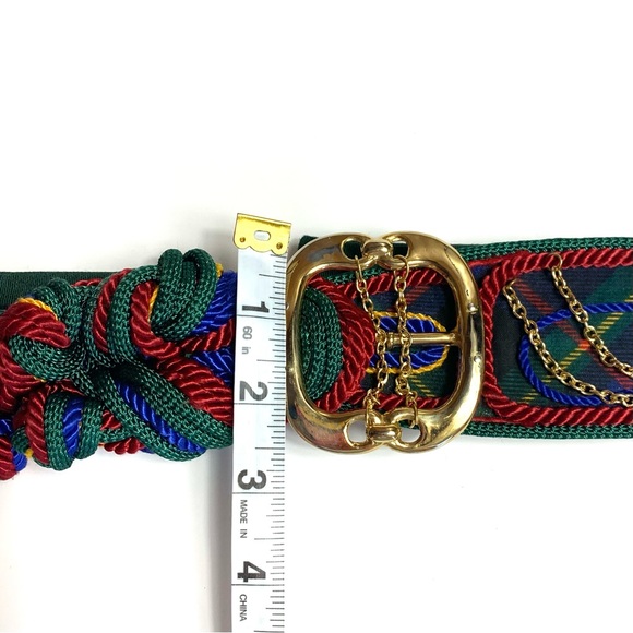 Vtg Carolyn Tanner Braided Rope & Chain Adjustable Belt - Picture 7 of 10